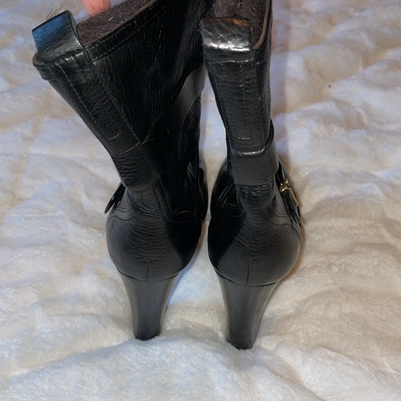COACH LIANNE LEATHER PLATFORM STRAP LOW CALF BOOTS - Picture 4 of 14